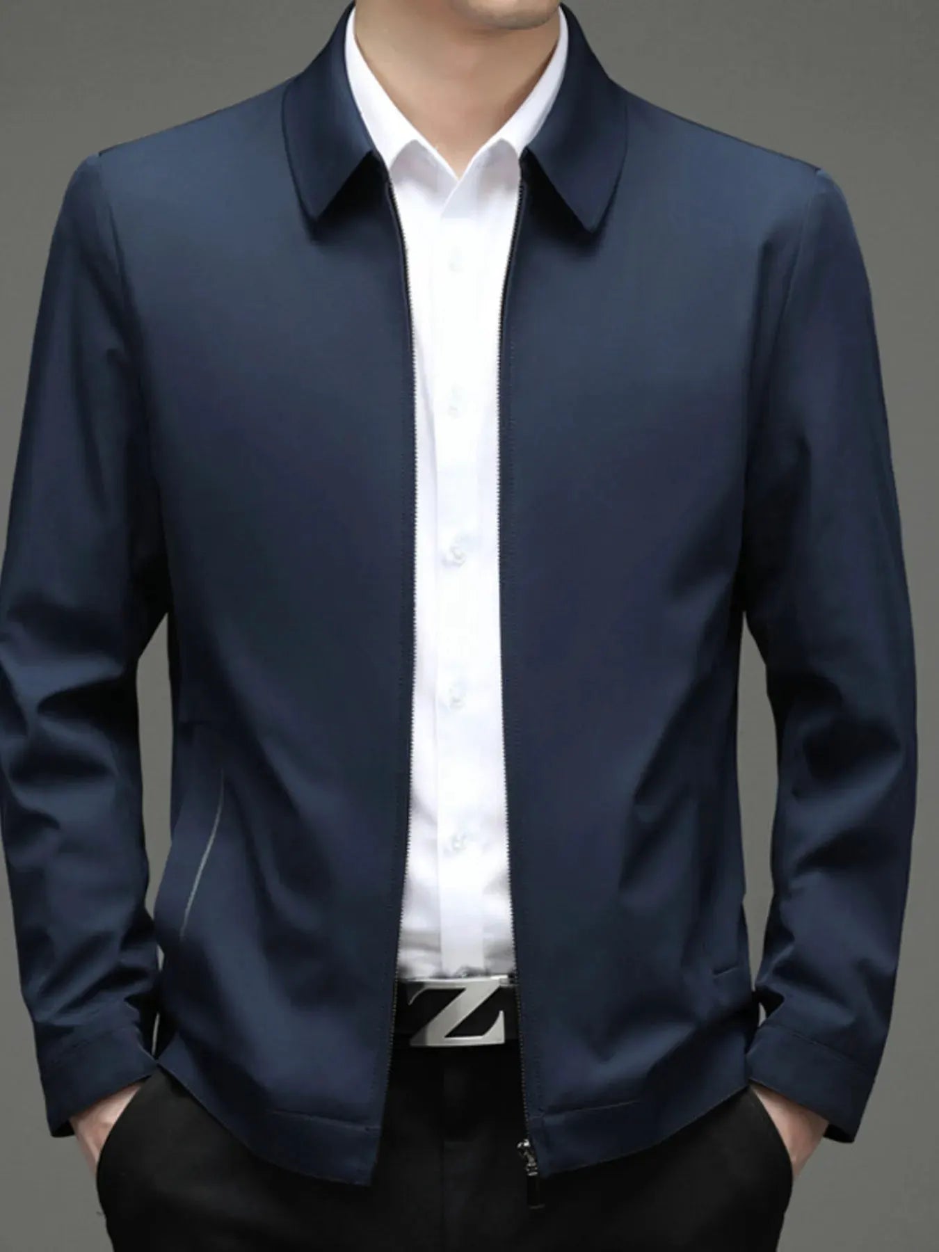 Men's Zip Up Long Sleeve Jacket by Partner Label