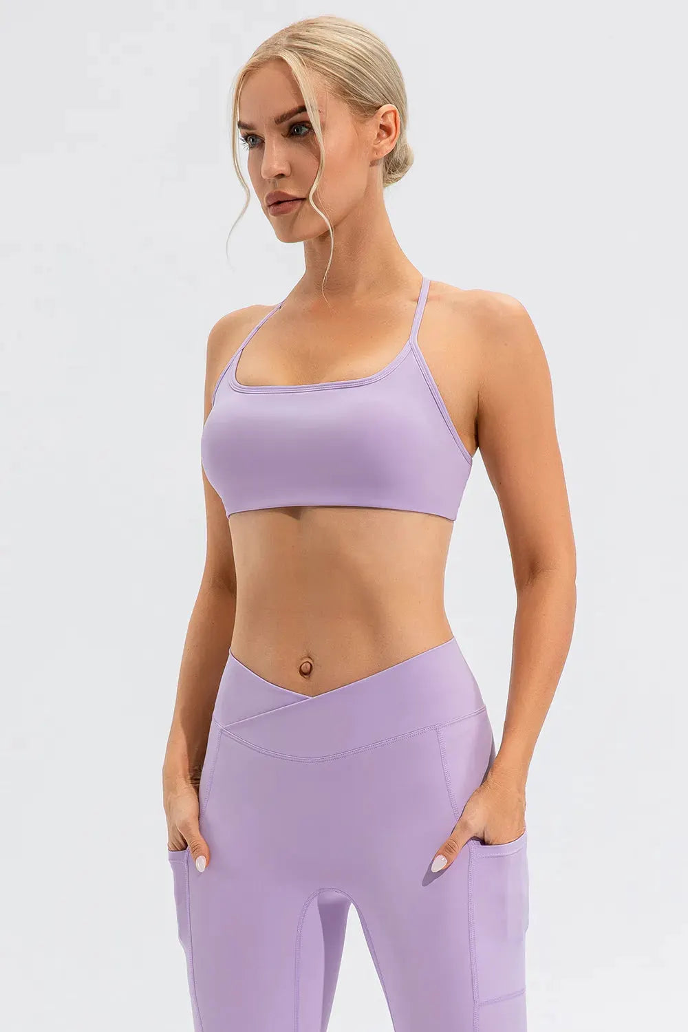 Crisscross Spaghetti Strap Active Cami by Partner Label