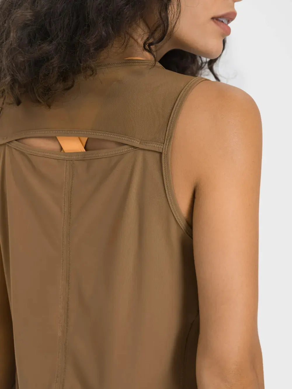 Millennia Cutout Back Round Neck Active Tank by Millennia