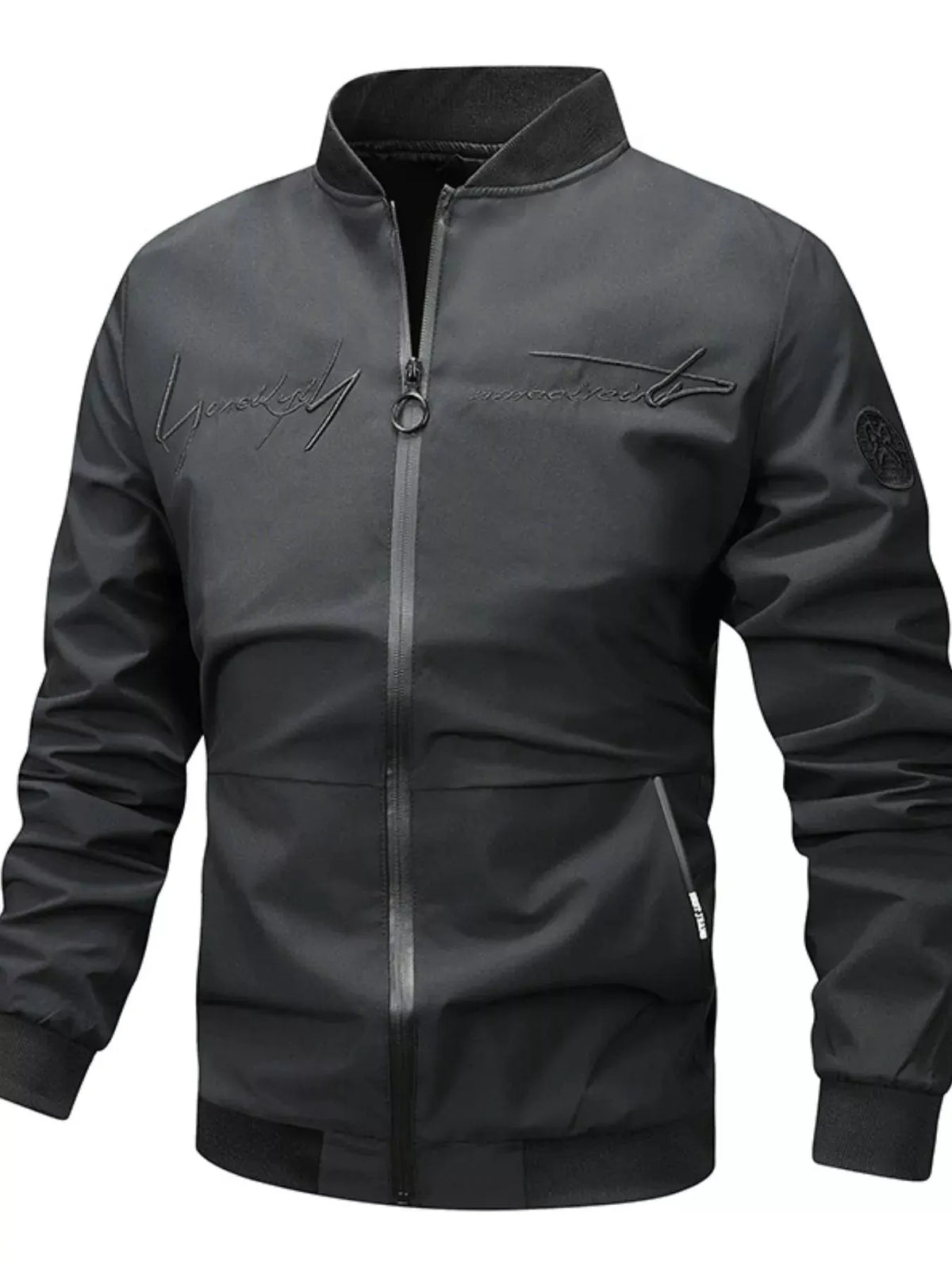 Men's Plus Size Zip Up Bomber Jacket by Partner Label