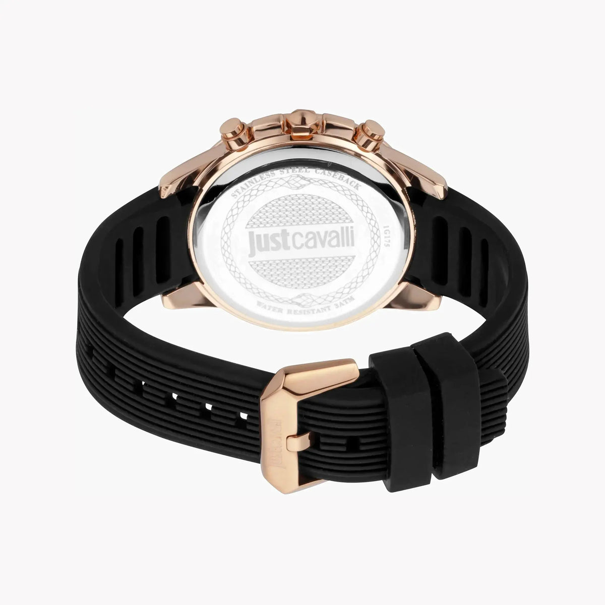 Just Cavalli Men's Black Silicone Watch, Rose Gold Case | Jc1g175p0025 by JUST CAVALLI