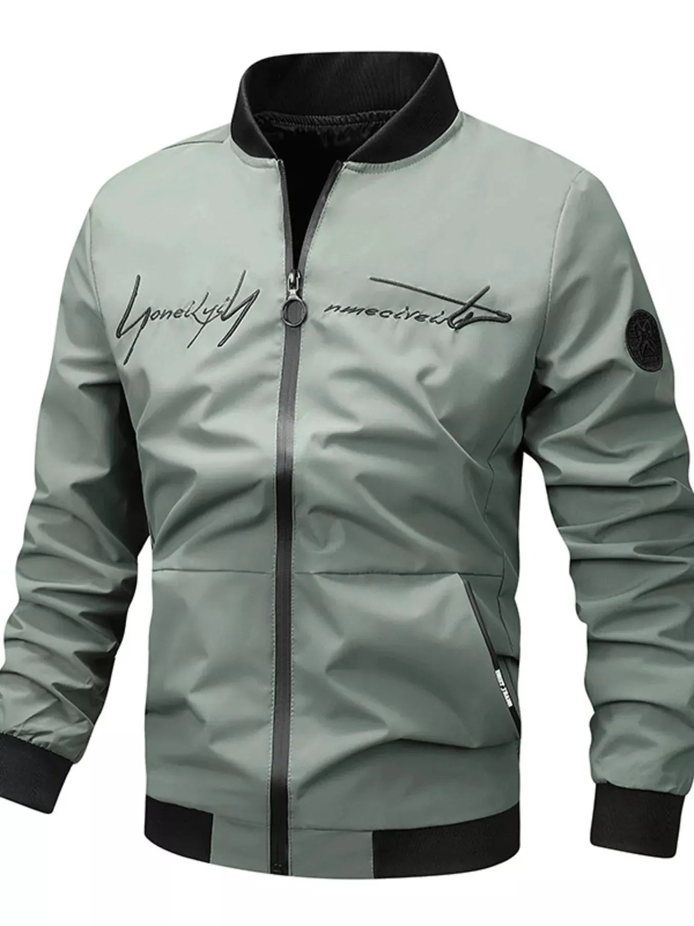 Men's Plus Size Zip Up Bomber Jacket by Partner Label