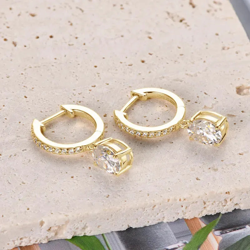 3 Carat Moissanite 925 Sterling Silver Earrings by Partner Label