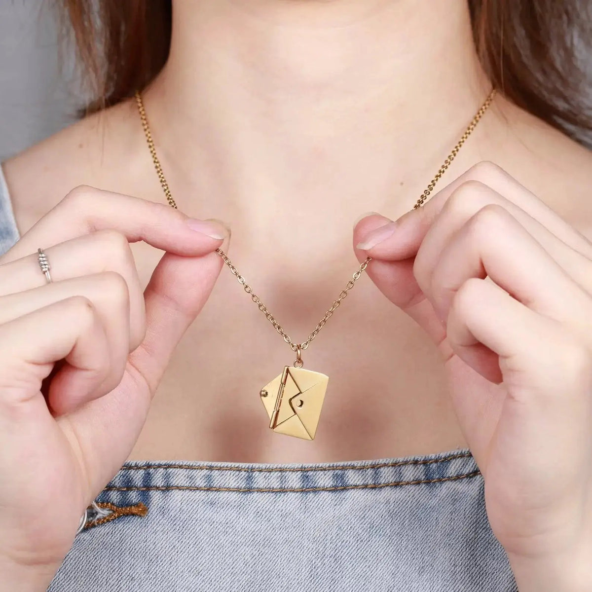 Envelope Necklace With Message - message necklace by Maiden-Art