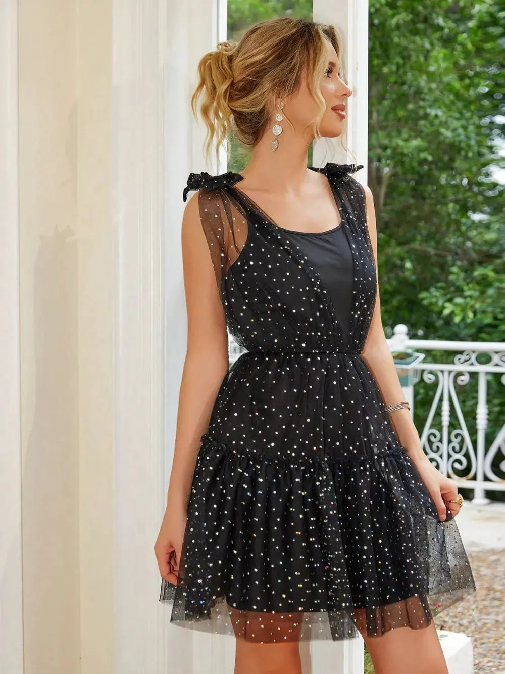 Tied Scoop Neck Mini Cami Dress by Partner Label