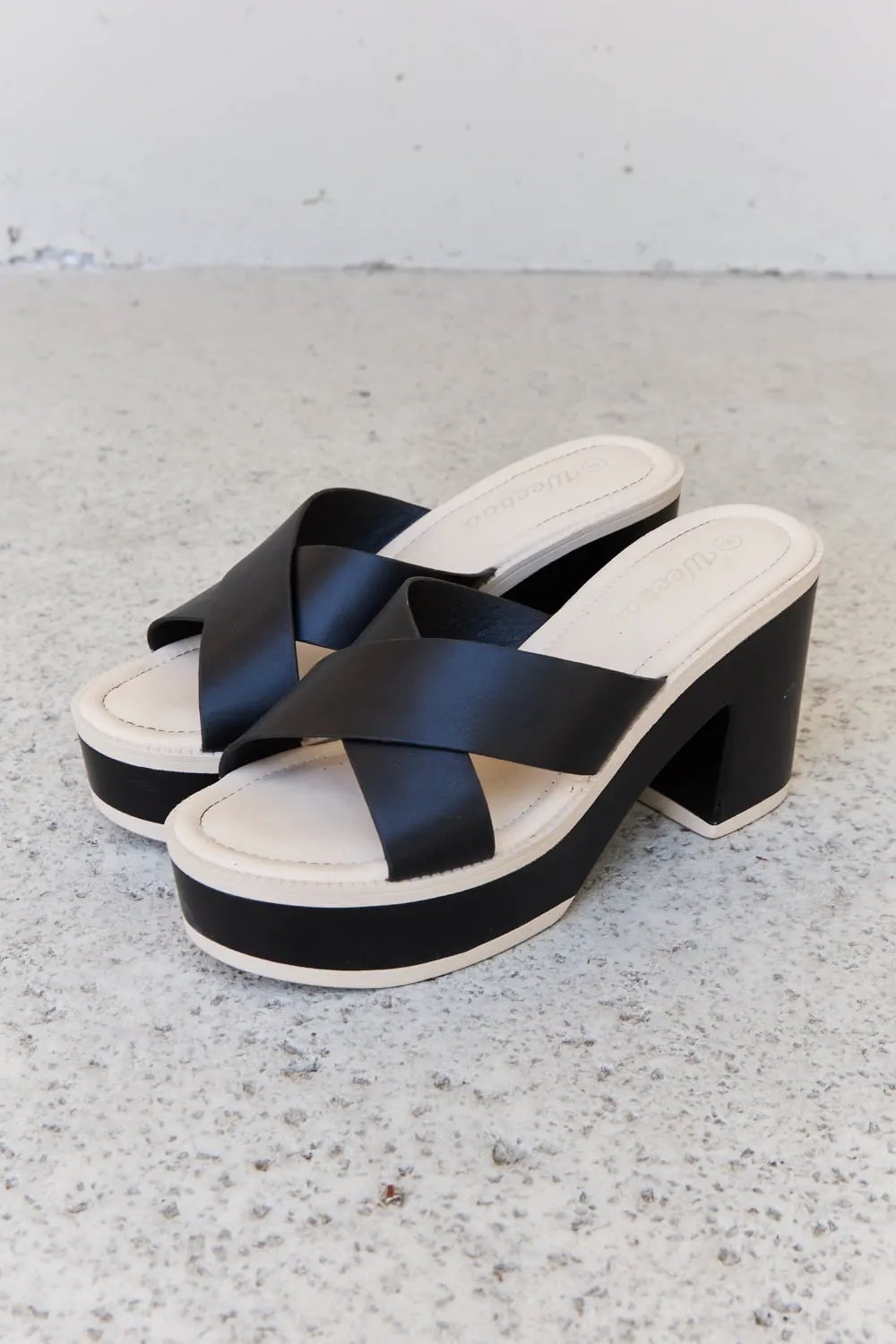 Weeboo Cherish The Moments Contrast Platform Sandals in Black by Weeboo