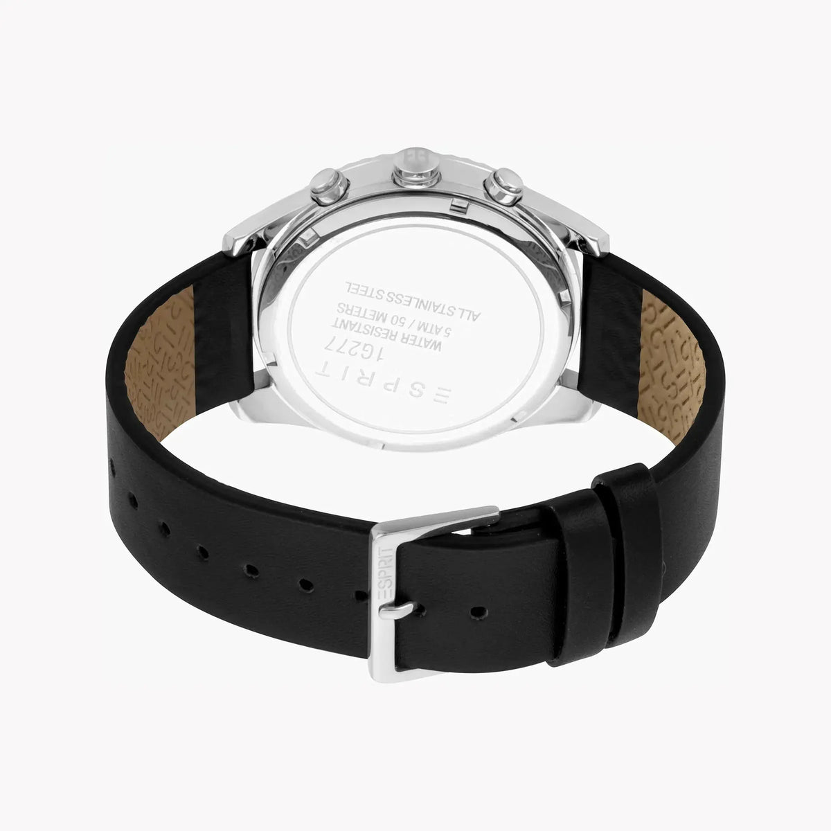 Esprit Men's Black Leather Watch, Black Dial | Es1g030m0015 by ESPRIT