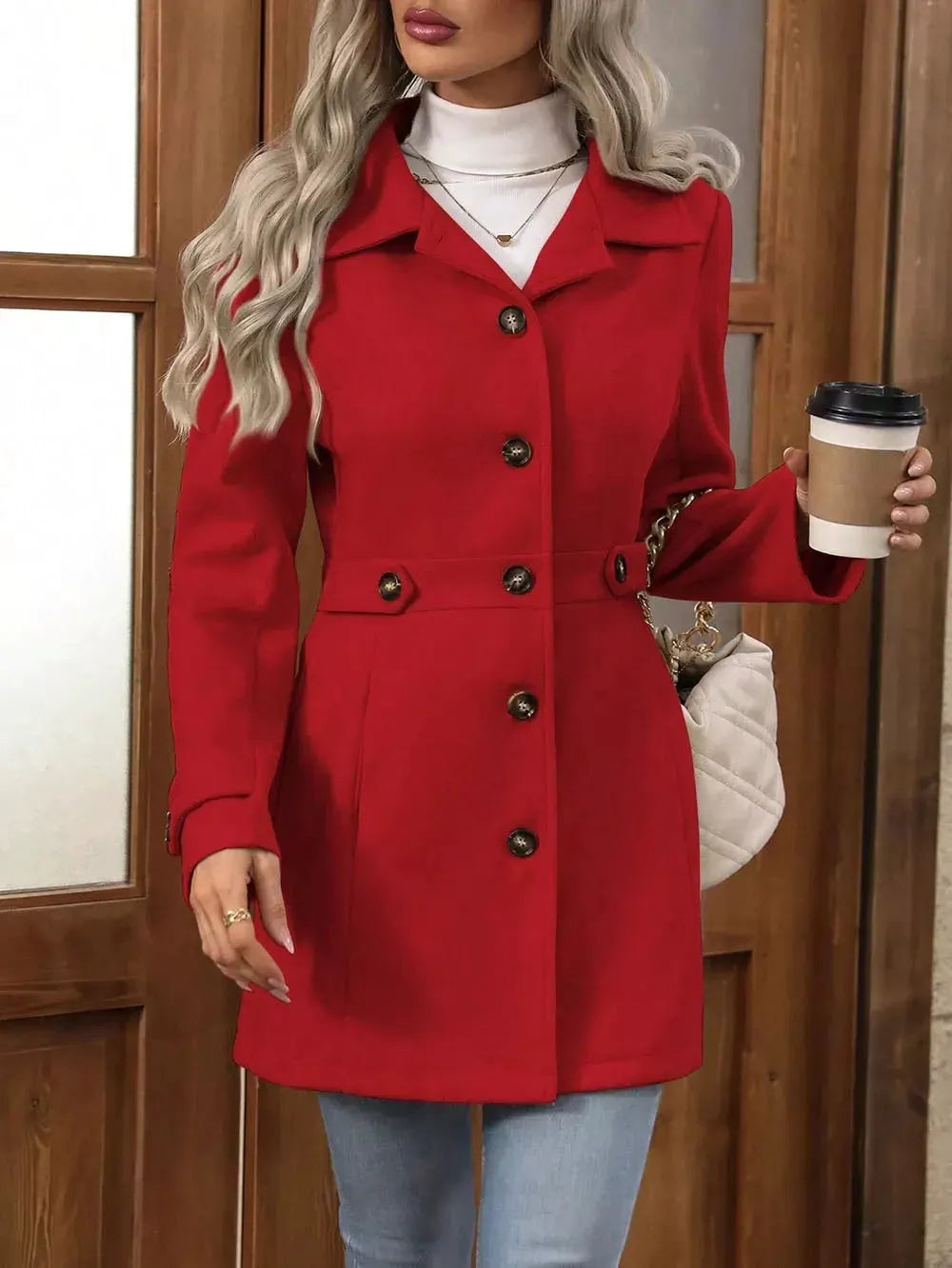 Collared Neck Button Up Coat | Partner Labels Selection by Partner Label