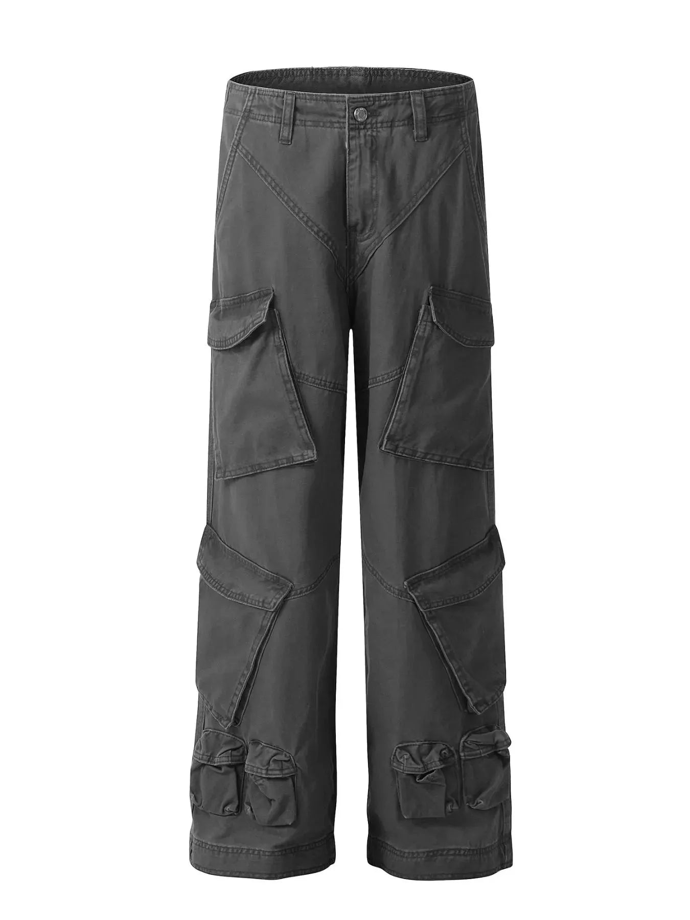 Men's Loose Fit Cargo Pants with Multiple Pockets by Trendsi