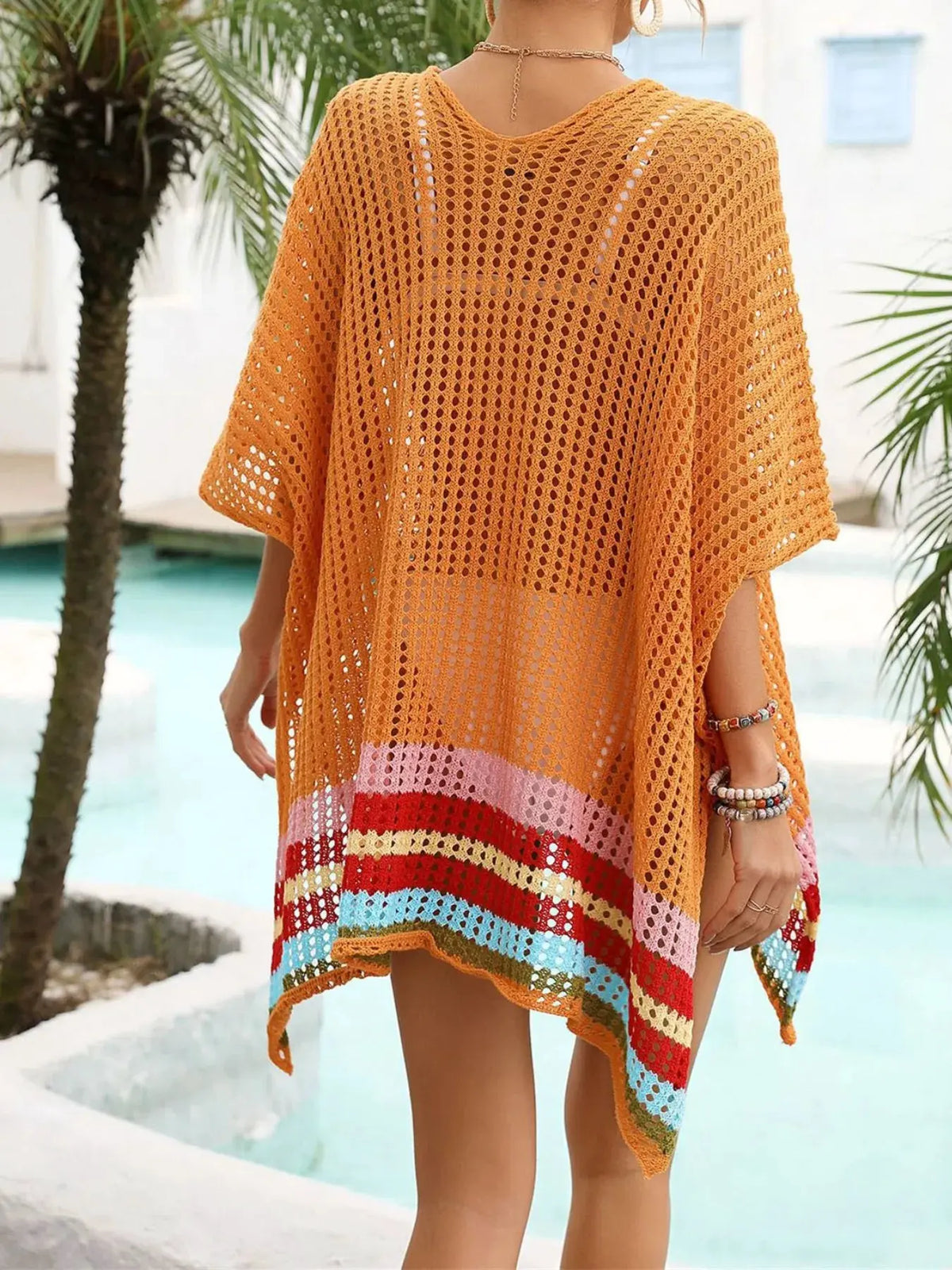 Crochet V-Neck Cover-Up Dress by Partner Label