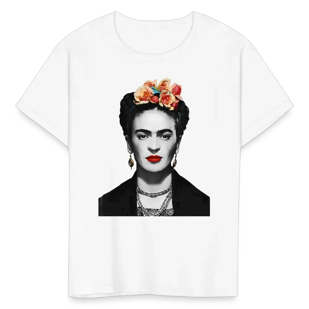 Frida Kahlo with Flowers Portrait artwork t-shirt by Art-O-Rama Shop