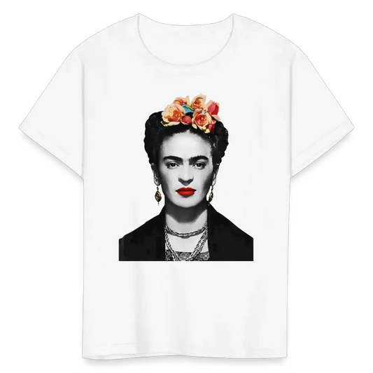 Frida Kahlo with Flowers Portrait artwork t-shirt by Art-O-Rama Shop