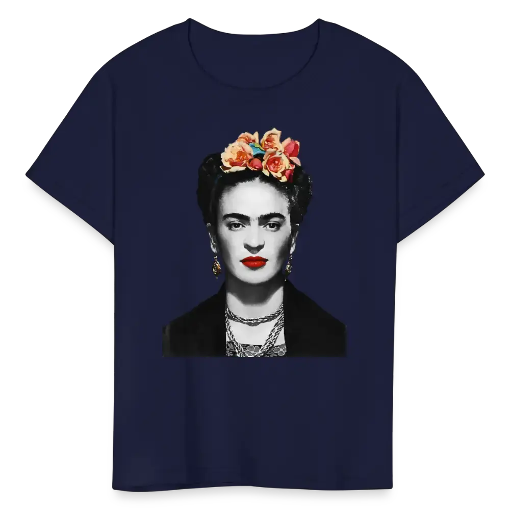 Frida Kahlo with Flowers Portrait artwork t-shirt by Art-O-Rama Shop