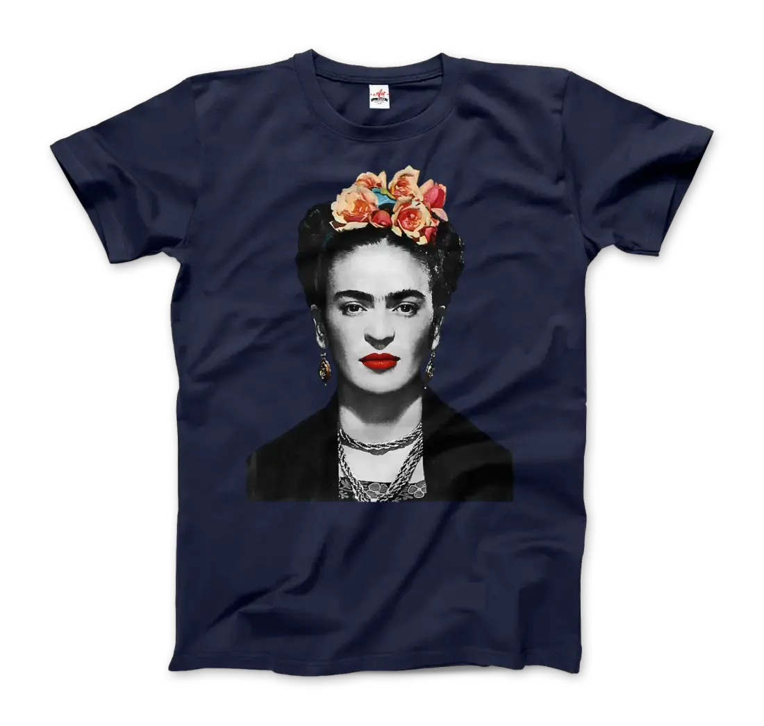 Frida Kahlo with Flowers Portrait artwork t-shirt by Art-O-Rama Shop