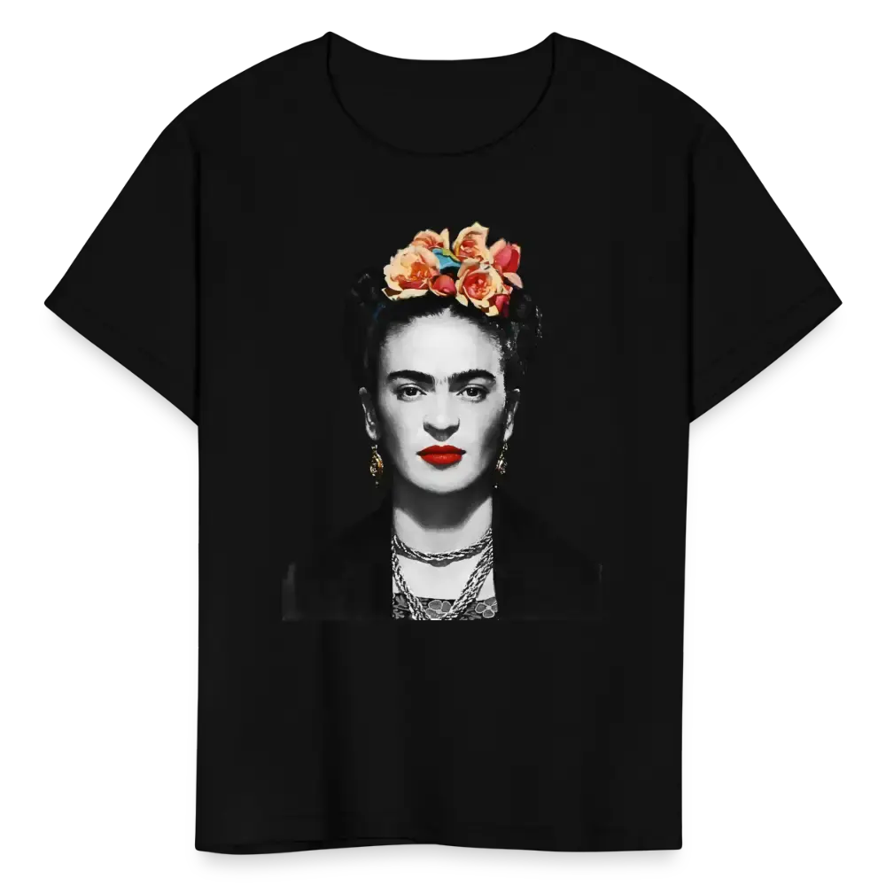 Frida Kahlo with Flowers Portrait artwork t-shirt by Art-O-Rama Shop