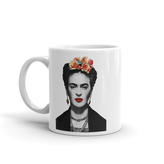 Frida Kahlo With Flowers Poster Artwork Mug by Art-O-Rama Shop
