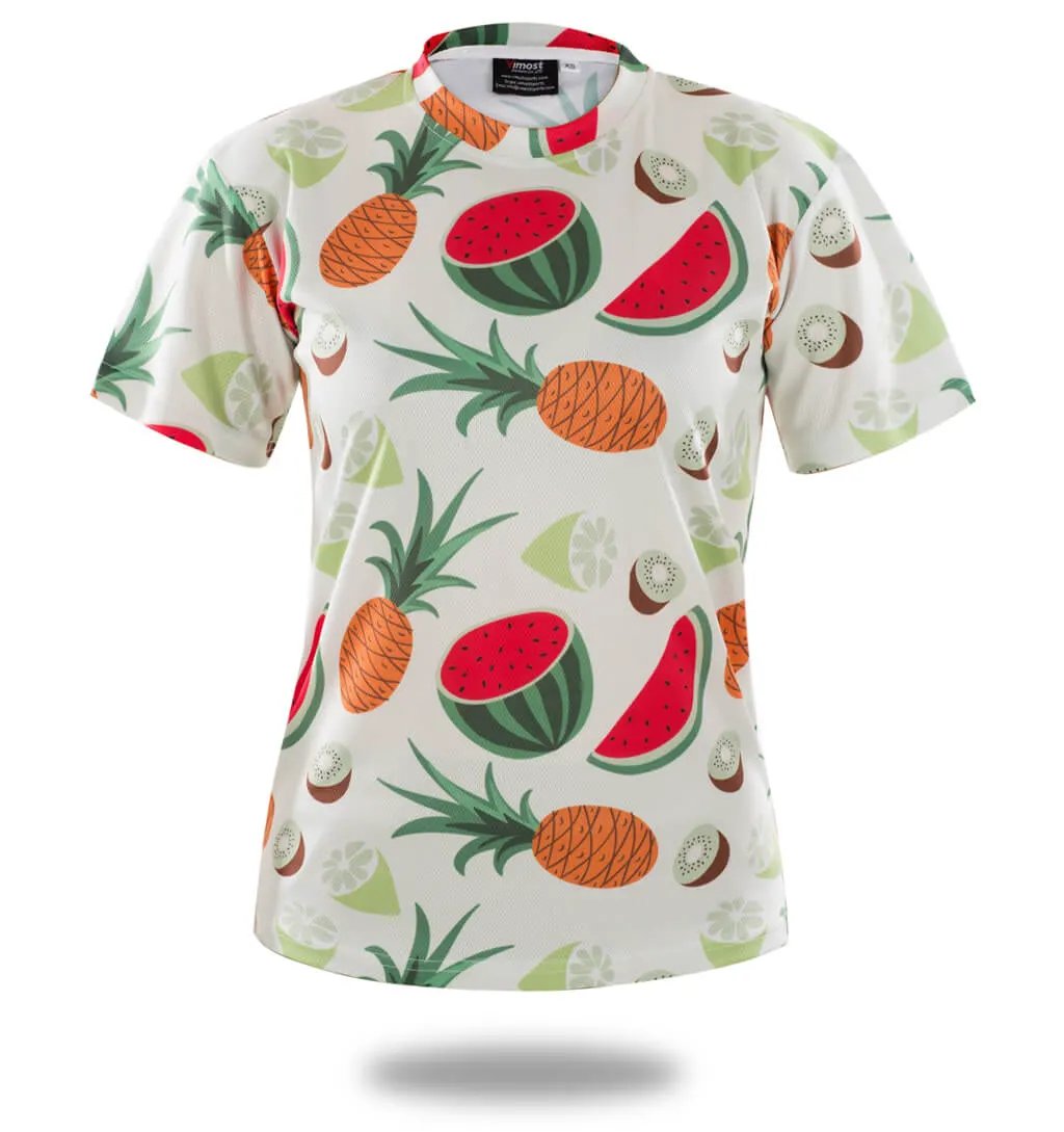 Tropical Fruit Pattern Sublimation T-Shirt by Vimost Sportswear