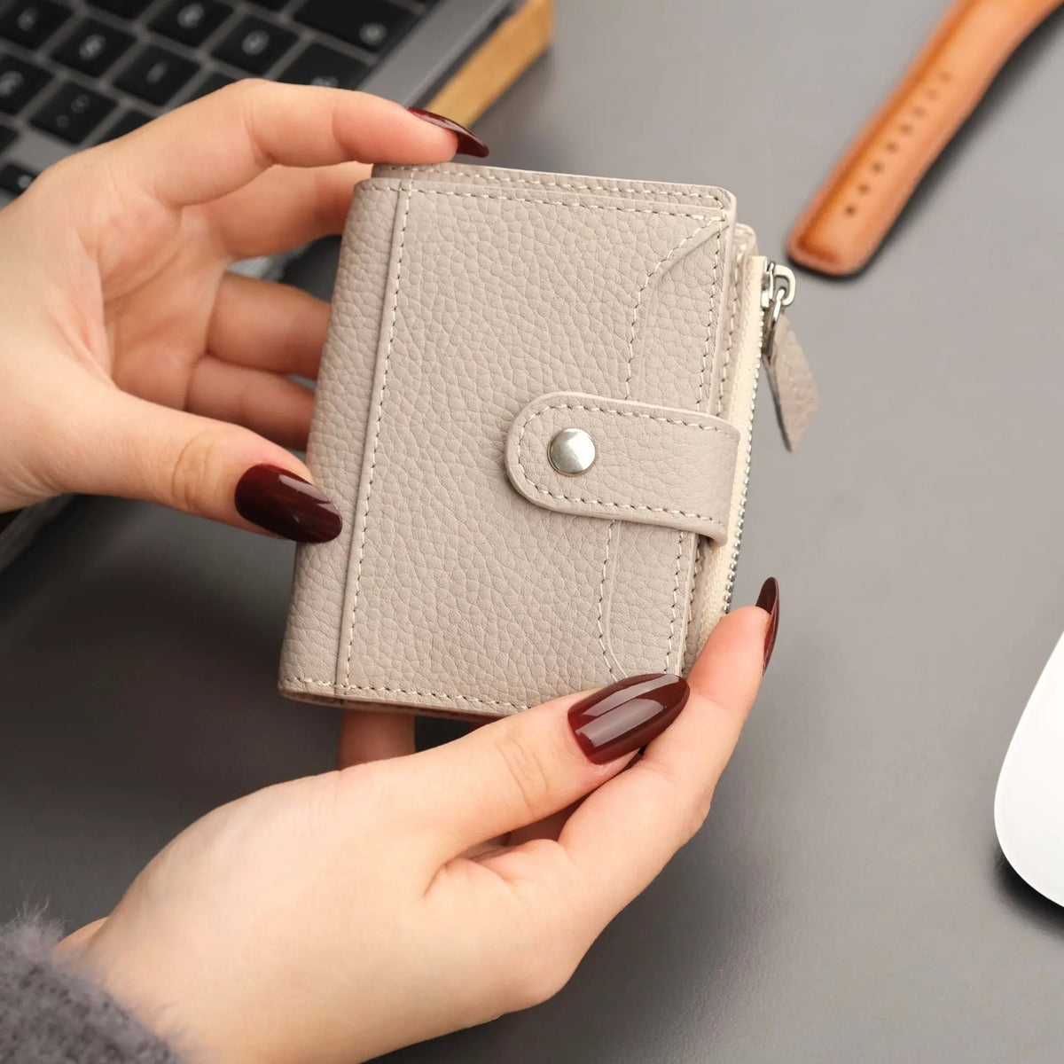 Glenrock Mink Leather Pop-up Cardholder Wallet by TORONATA