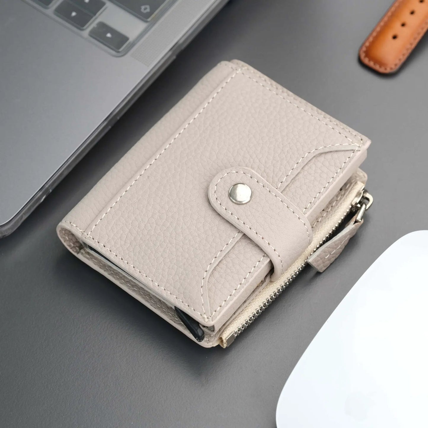 Glenrock Mink Leather Pop-up Cardholder Wallet by TORONATA