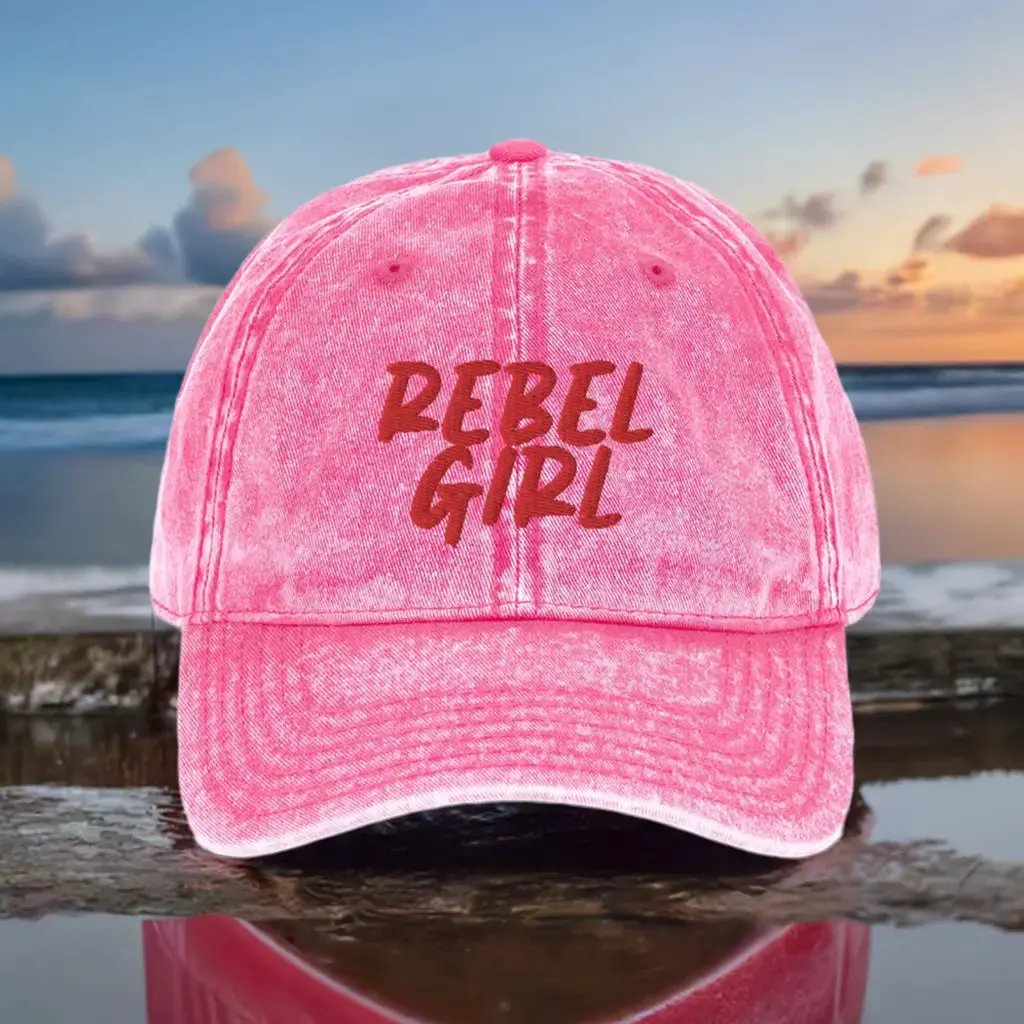 Vintage Cap REBEL GIRL Vintage Cotton Twill Cap by Maiden-Art