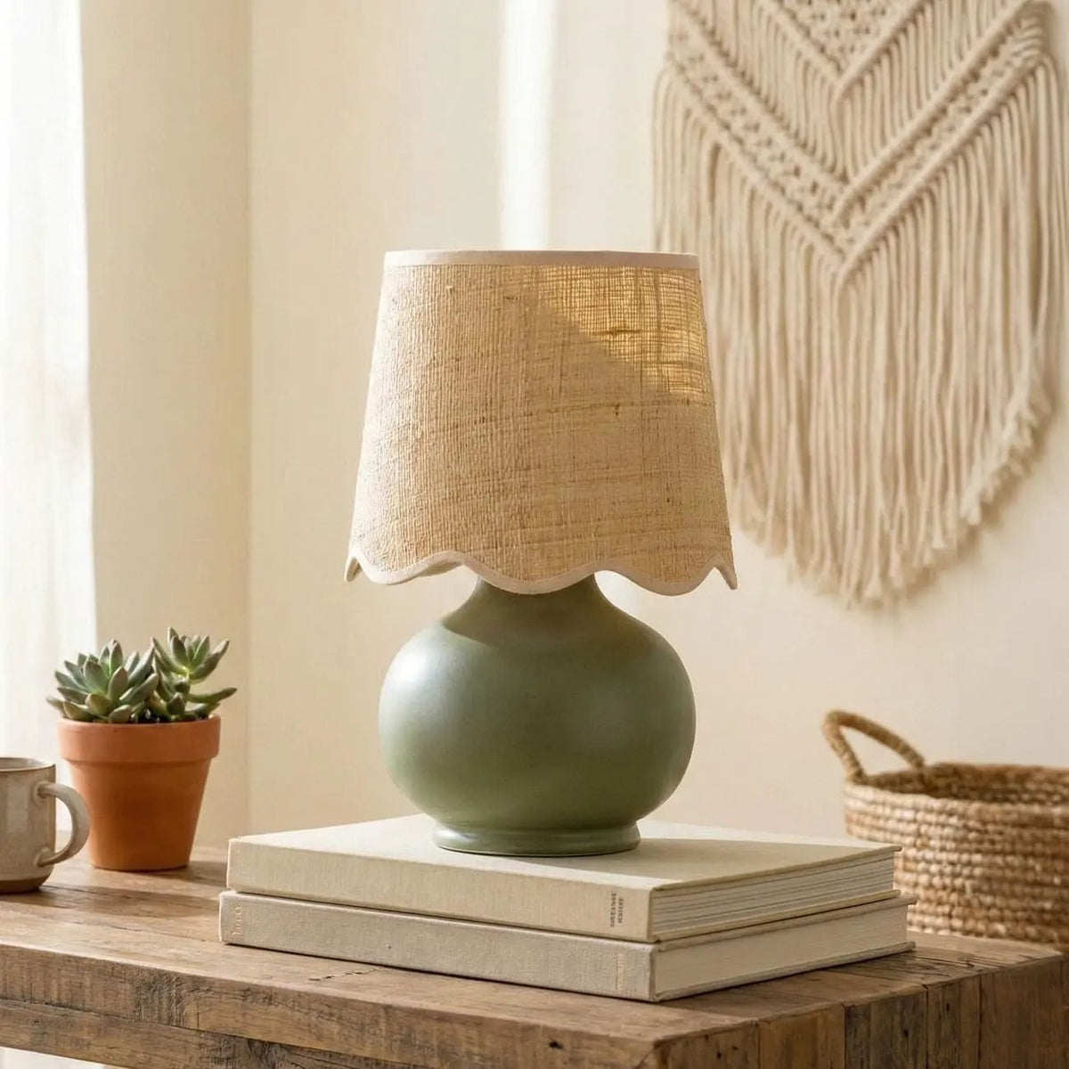 Benton Handmade Ceramic Table Lamp with Cotton Shade by TORONATA