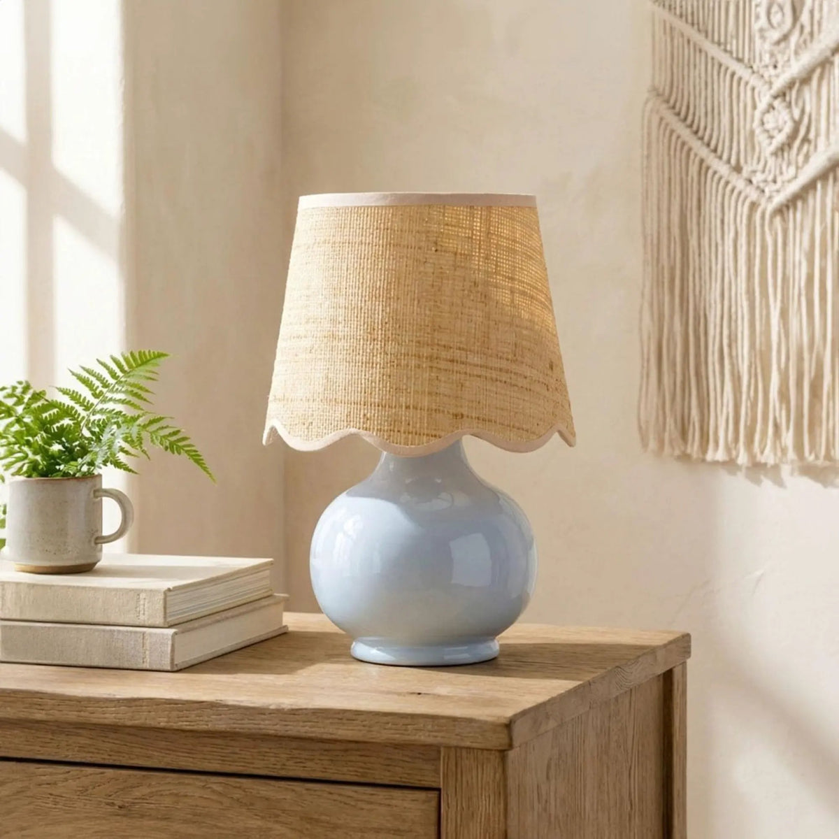 Benton Handmade Ceramic Table Lamp with Cotton Shade by TORONATA