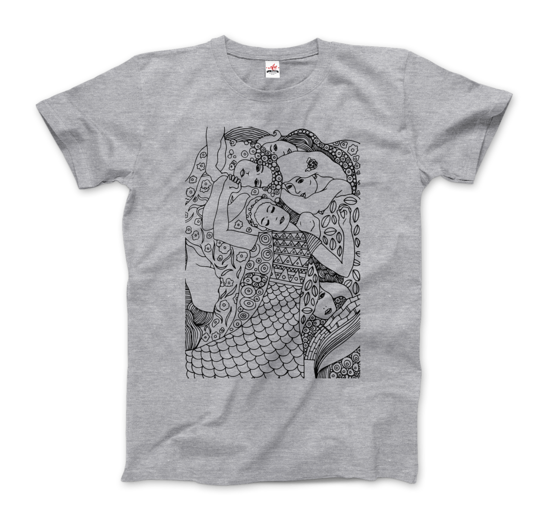 Gustav Klimt the Virgin (Maiden) 1913 Sketch t-shirt by Art-O-Rama Shop