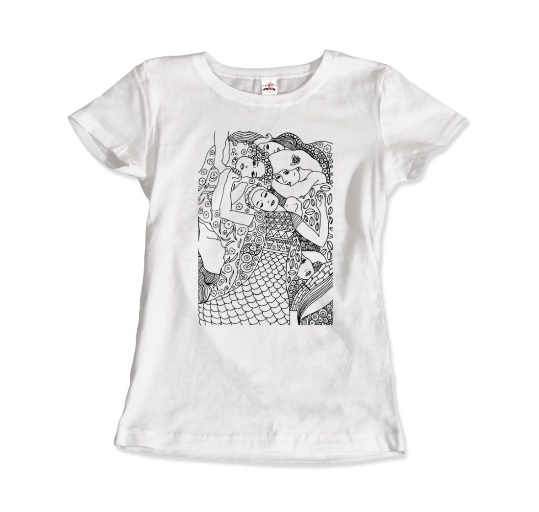 Gustav Klimt the Virgin (Maiden) 1913 Sketch t-shirt by Art-O-Rama Shop