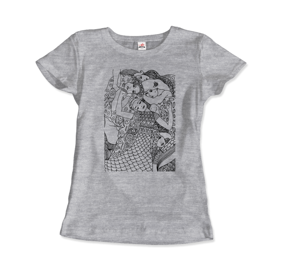 Gustav Klimt the Virgin (Maiden) 1913 Sketch t-shirt by Art-O-Rama Shop