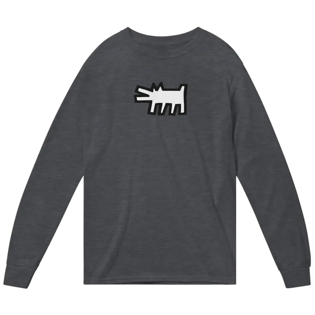 Haring's - The Barking Dog Icon, 1990 Street Art Long Sleeve Shirt by Art-O-Rama Shop