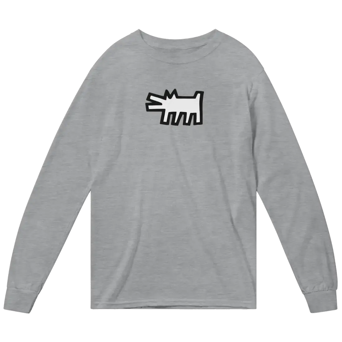 Haring's - The Barking Dog Icon, 1990 Street Art Long Sleeve Shirt by Art-O-Rama Shop