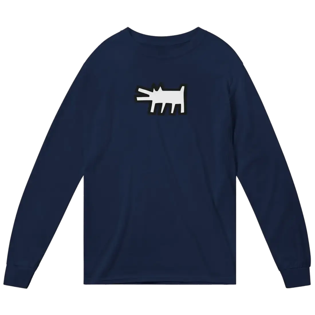 Haring's - The Barking Dog Icon, 1990 Street Art Long Sleeve Shirt by Art-O-Rama Shop