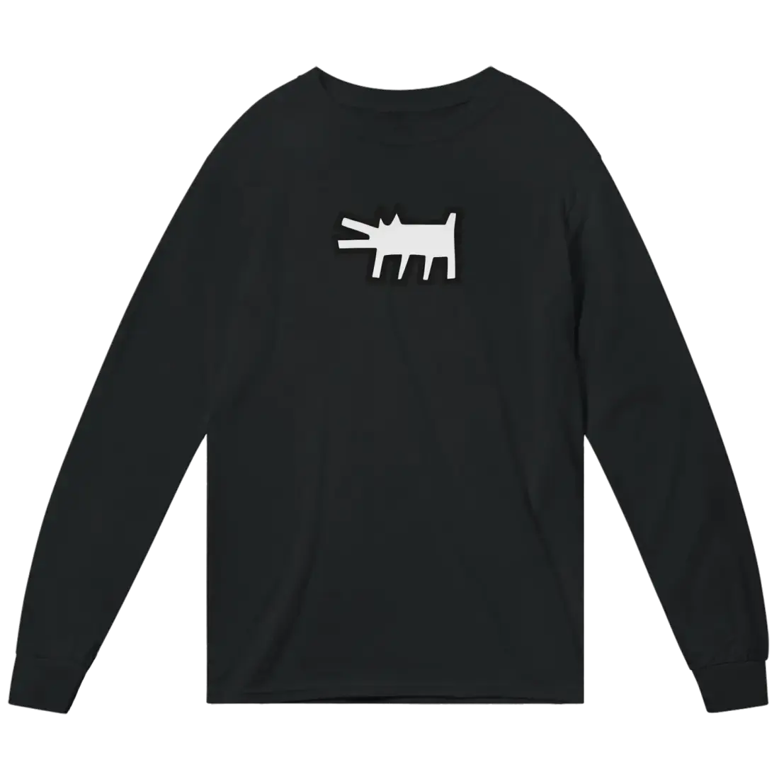Haring's - The Barking Dog Icon, 1990 Street Art Long Sleeve Shirt by Art-O-Rama Shop