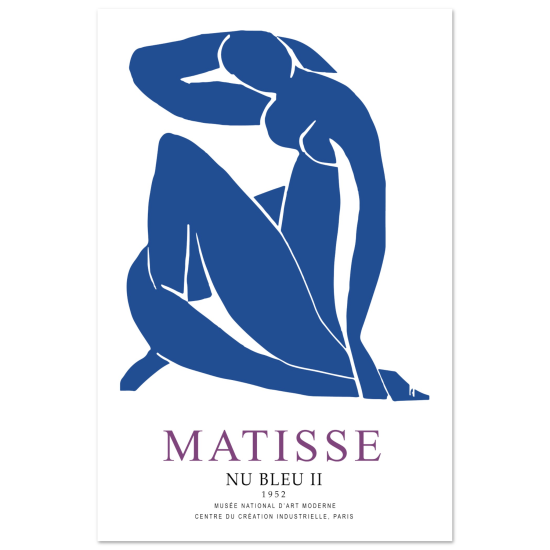 Henri Matisse Nu Bleu II (Blue Nude II) 1952 artwork poster by Art-O-Rama Shop