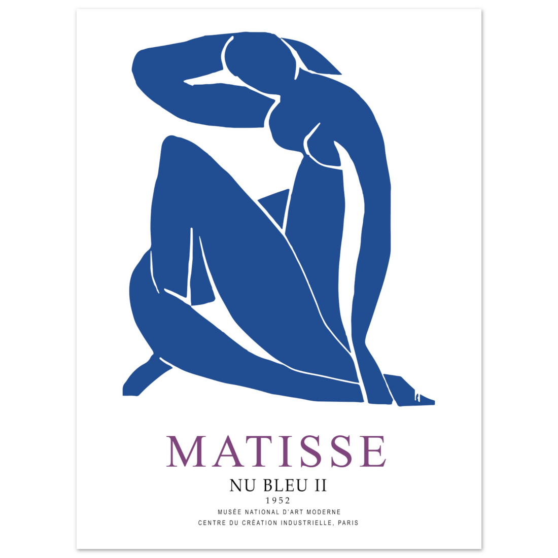 Henri Matisse Nu Bleu II (Blue Nude II) 1952 artwork poster by Art-O-Rama Shop