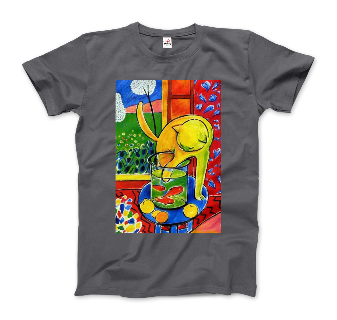 Henri Matisse the Cat with Red Fishes 1914 artwork t-shirt by Art-O-Rama Shop
