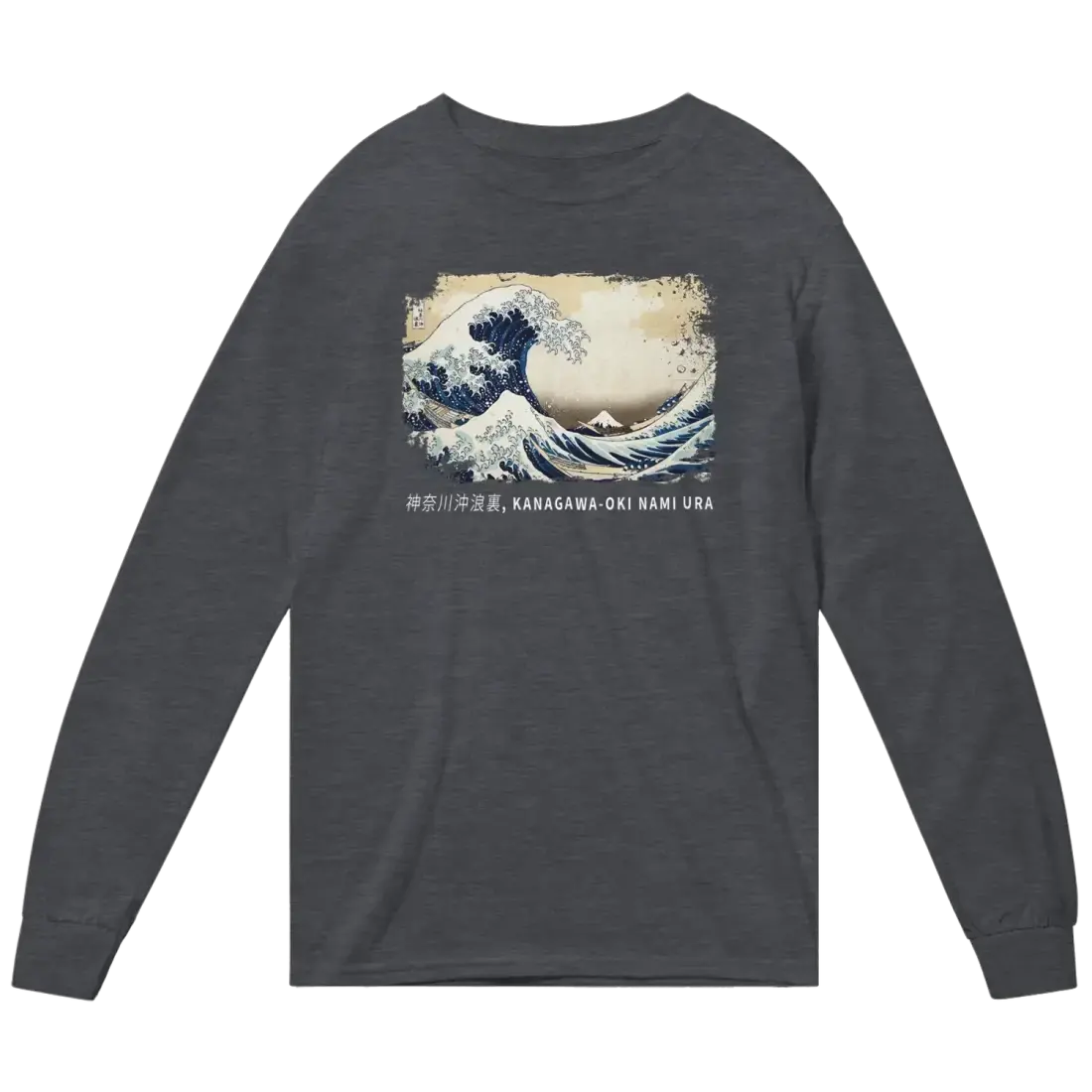 Hokusai - The Great Wave off Kanagawa Artwork Long Sleeve Shirt by Art-O-Rama Shop
