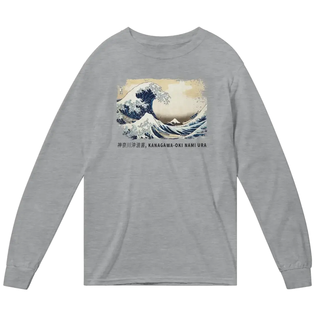 Hokusai - The Great Wave off Kanagawa Artwork Long Sleeve Shirt by Art-O-Rama Shop