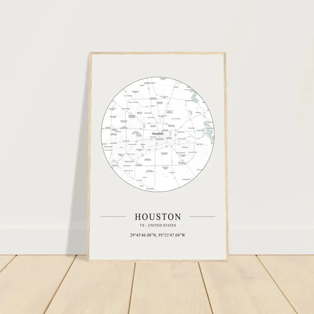 Houston, Texas, United States minimalist map poster by Art-O-Rama Shop