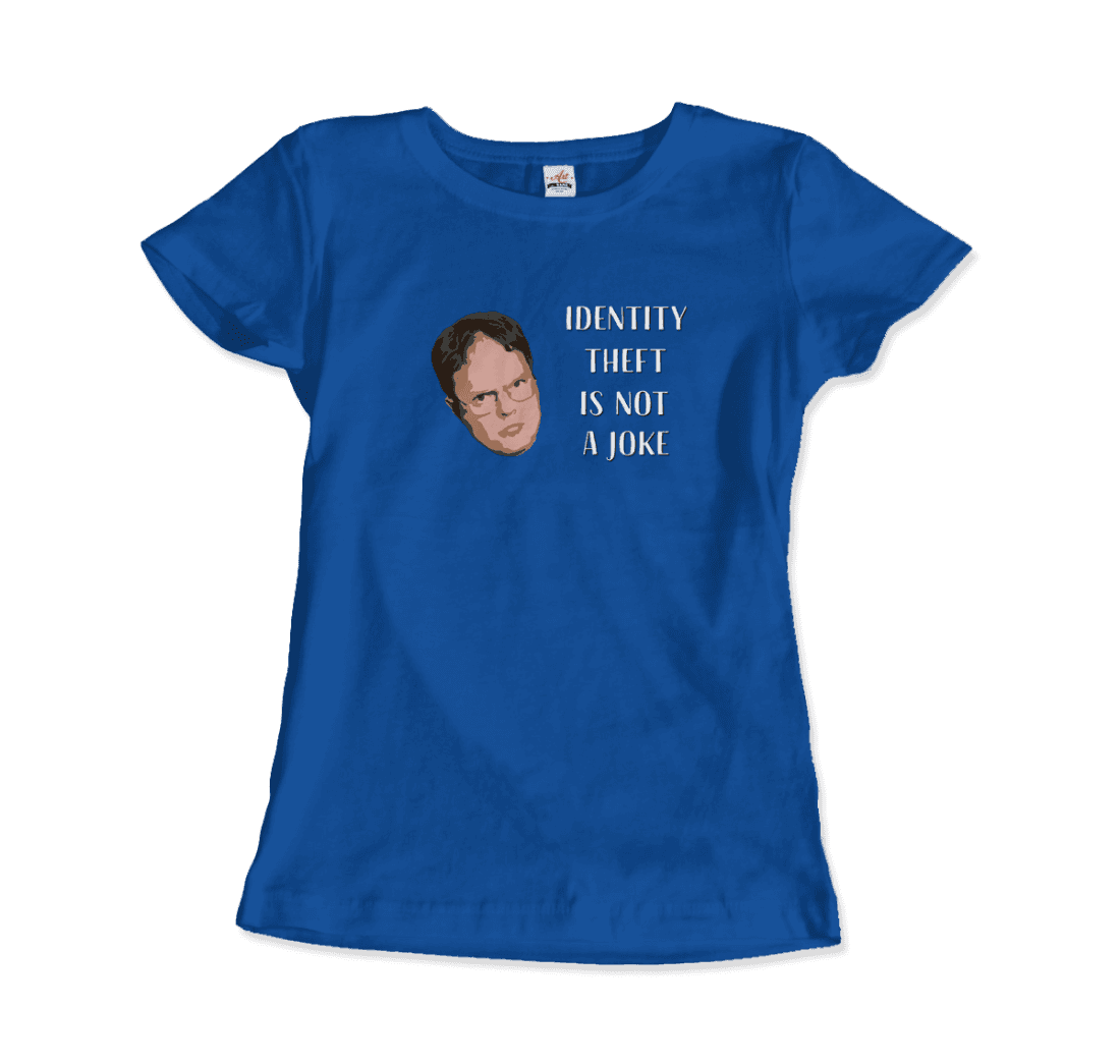 Identity Theft is Not a Joke Schrute's Quote t-shirt by Art-O-Rama Shop