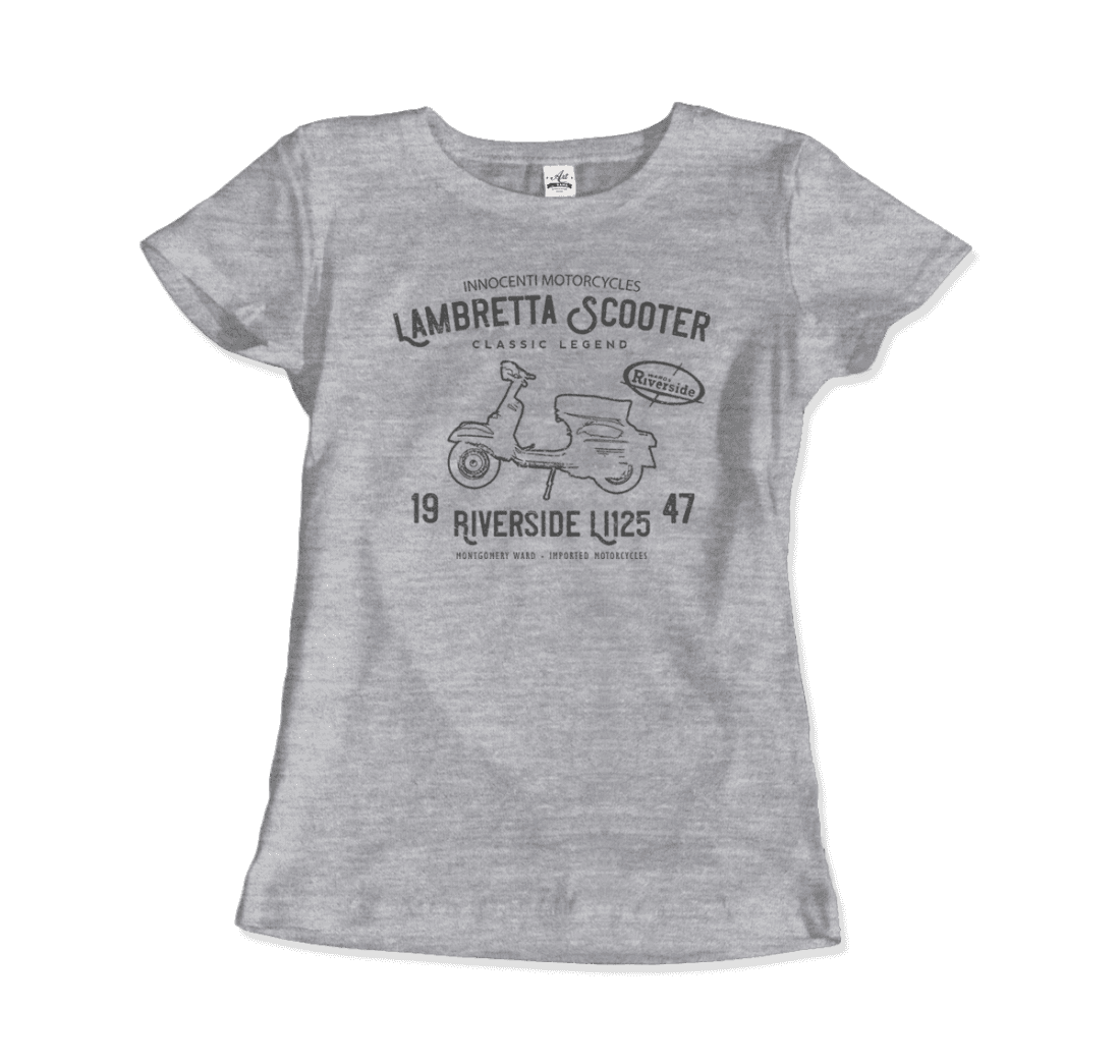 Innocenti Lambretta Scooter Riverside 1947 t-shirt by Art-O-Rama Shop