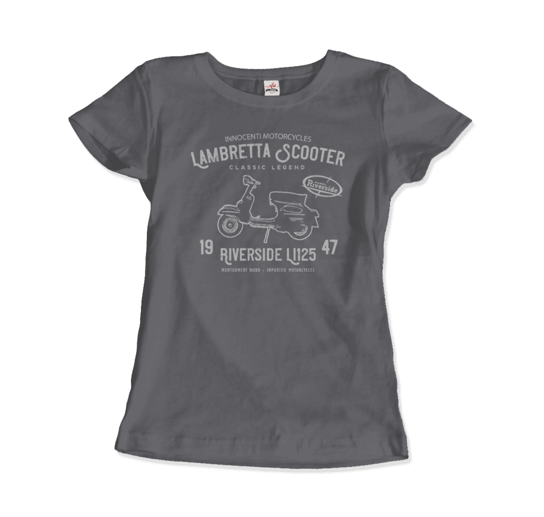 Innocenti Lambretta Scooter Riverside 1947 t-shirt by Art-O-Rama Shop