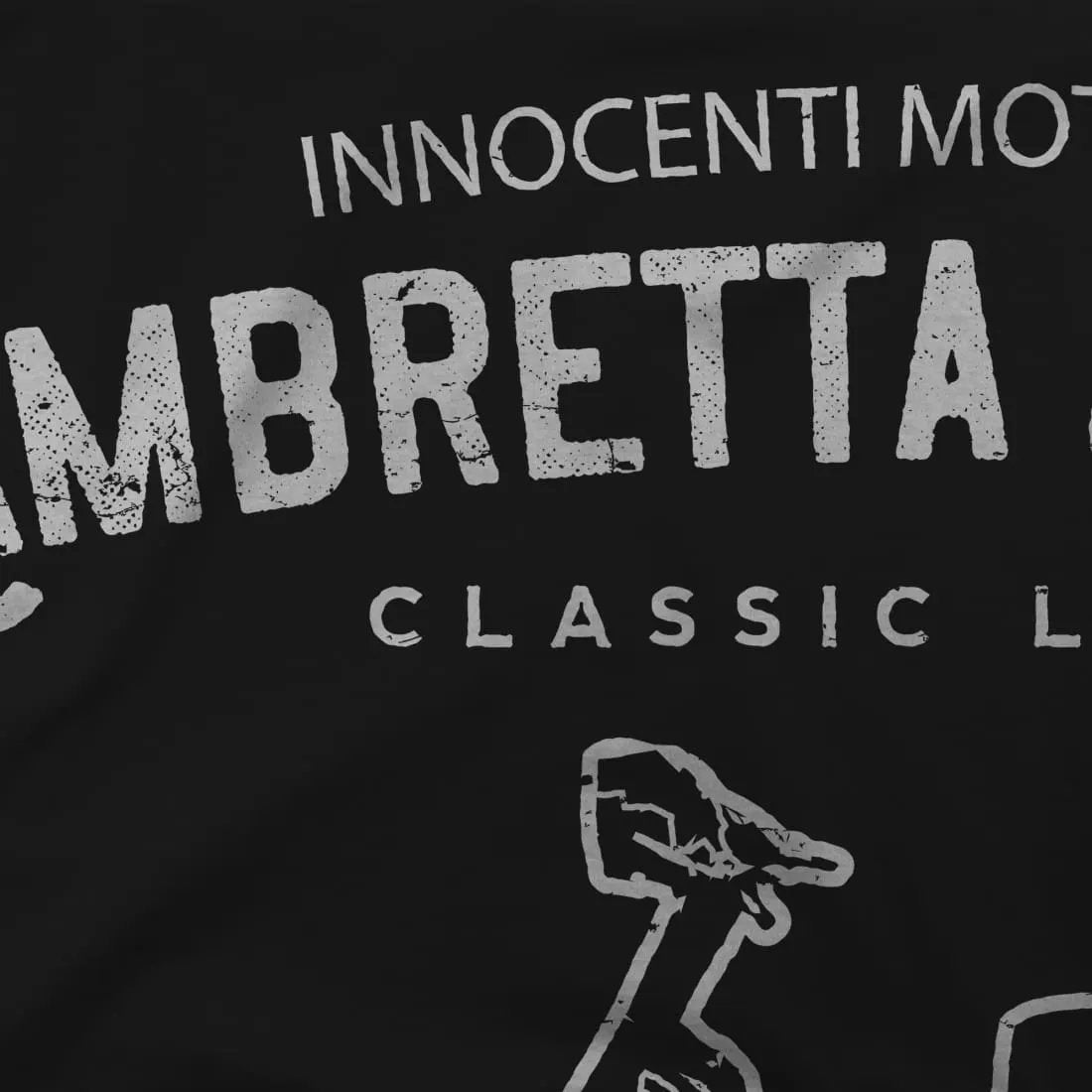Innocenti Lambretta Scooter Riverside 1947 t-shirt by Art-O-Rama Shop