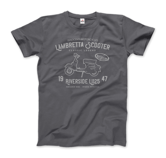 Innocenti Lambretta Scooter Riverside 1947 t-shirt by Art-O-Rama Shop