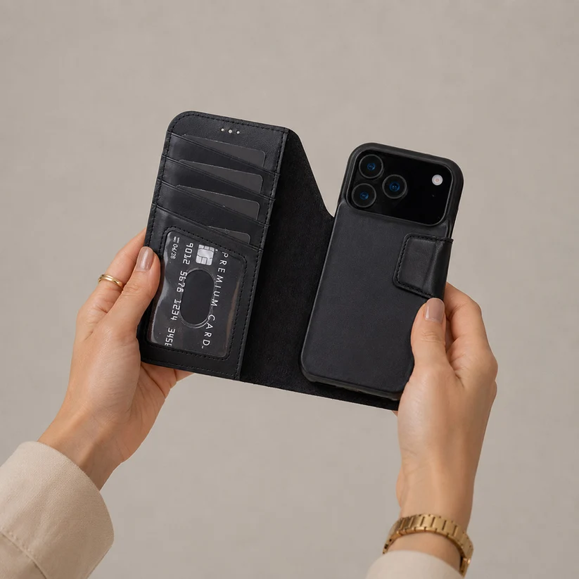Brea iPhone 18 Pro Full-Grain Leather Wallet Case by TORONATA