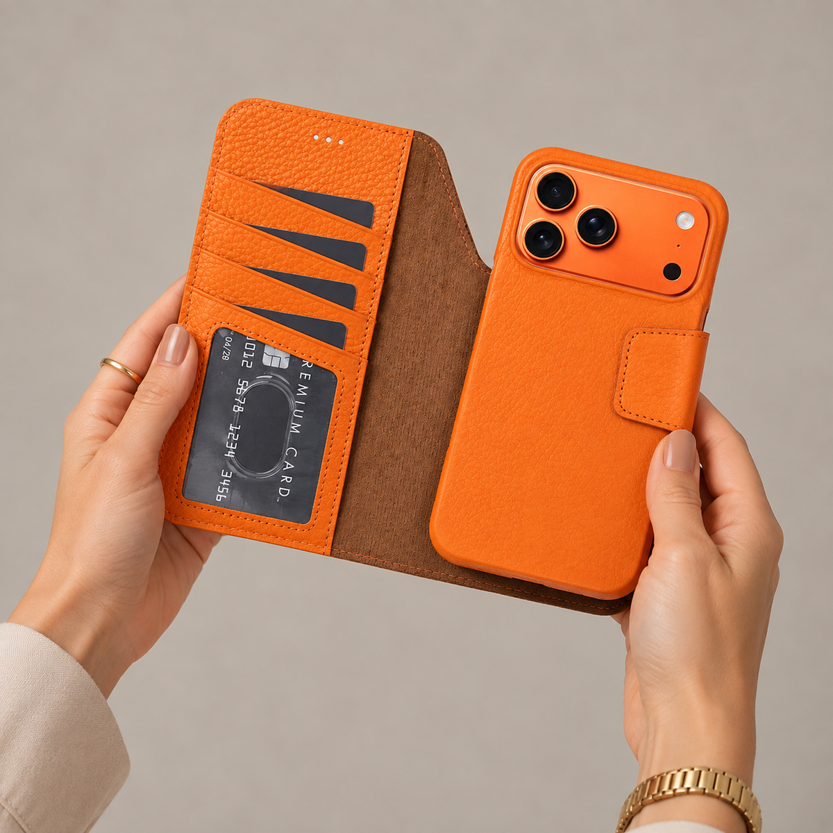 Brea iPhone 18 Pro Full-Grain Leather Wallet Case by TORONATA