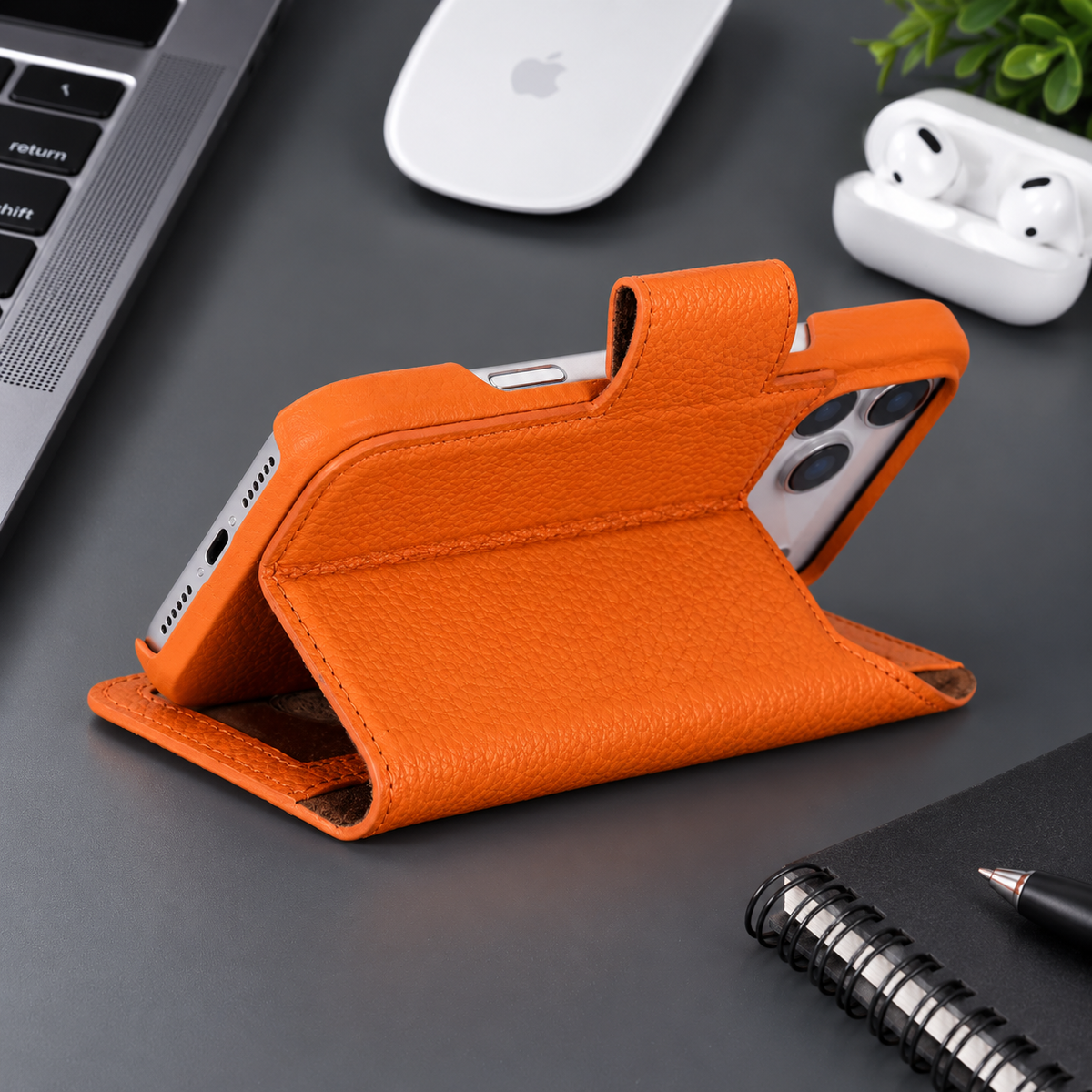 Brea iPhone 18 Pro Full-Grain Leather Wallet Case by TORONATA