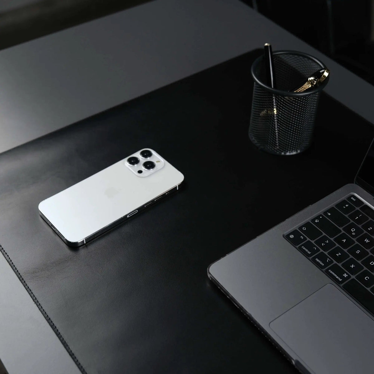 Jersey Black Leather Desk Pad for Office and Home by TORONATA