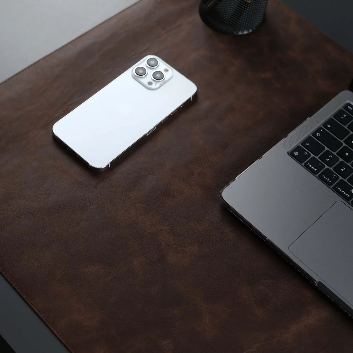 Jersey Dark Brown Leather Desk Pad for Office and Home by TORONATA