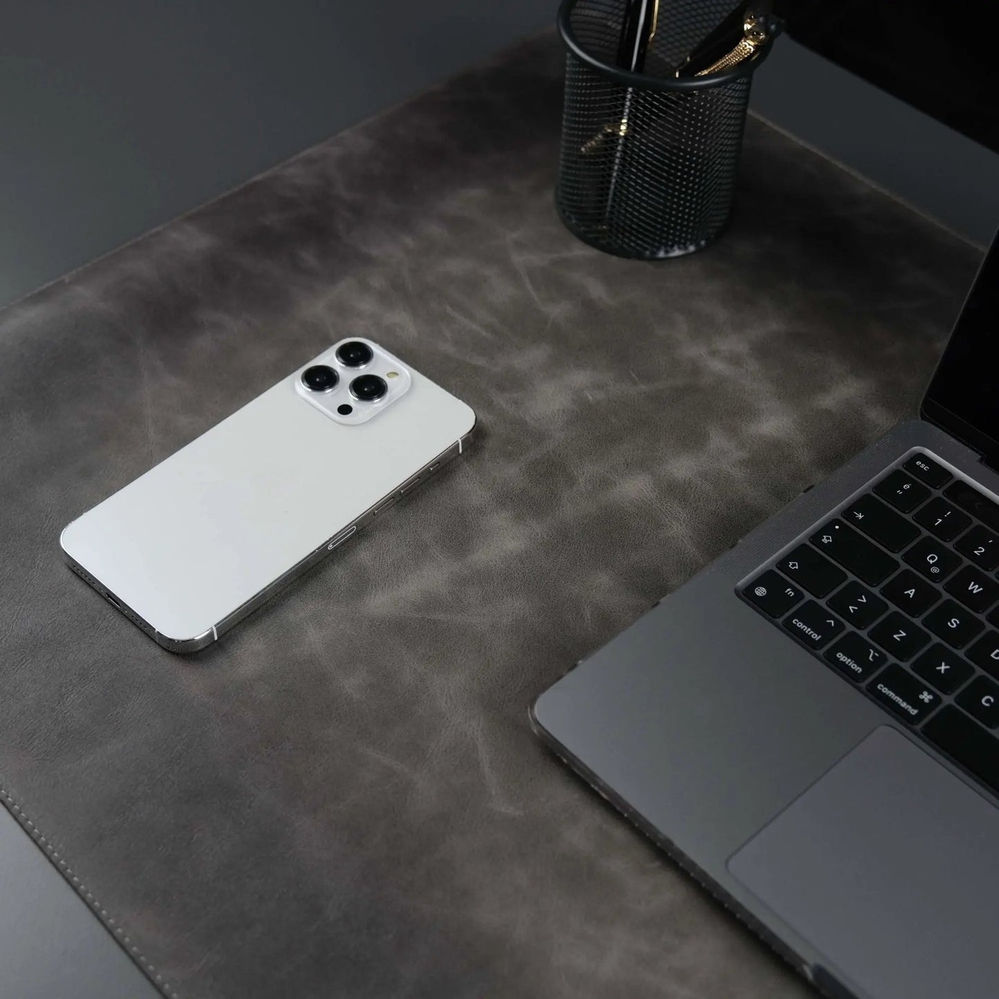 Jersey Grey Leather Desk Pad for Office and Home by TORONATA